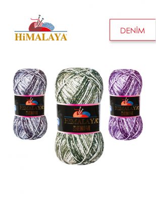 Himalaya Denim El Örgü İplikleri - Dört Mevsim Kullanılabilir %100 Pamuk