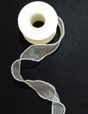  - Süslemelik Kurdele - İncili - Krem