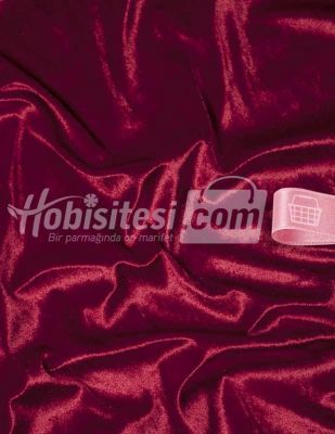 Kadife Kumaş - Likralı - Kırmızı - En 150 cm