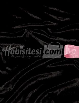 Kadife Kumaş - Likralı - Siyah - En 150 cm