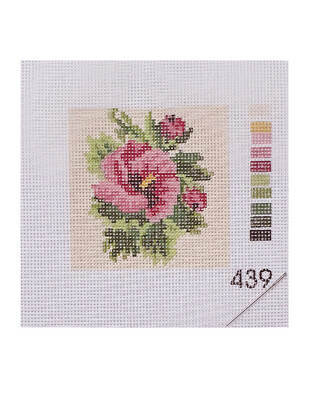 - Kanaviçe Kiti, Mini Goblen - Baskılı Etamin, İplikler ve İğne - 8 x 8 cm - 439