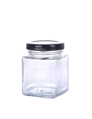 Kapaklı Cam Kavanoz - Kare - 5,5 x 4,3 cm
