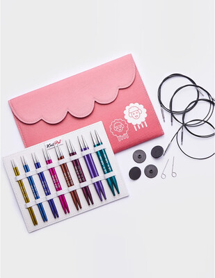  - Knitpro Zing Deluxe Ucu Değiştirilebilir Misinalı Örgü Şiş Seti- 13cm-