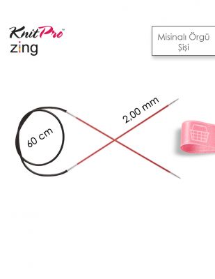 KnitPro Zing Misinalı Örgü Şişi - 60 cm - 2 mm