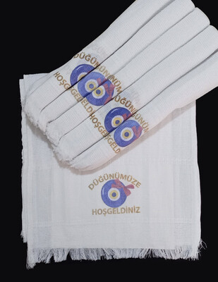  - Konvoy Araba Havlusu Nazar Boncukllu - 35x70 cm - 12 Adet