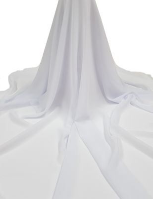 Krep Şifon Kumaş - En 150 cm - Beyaz