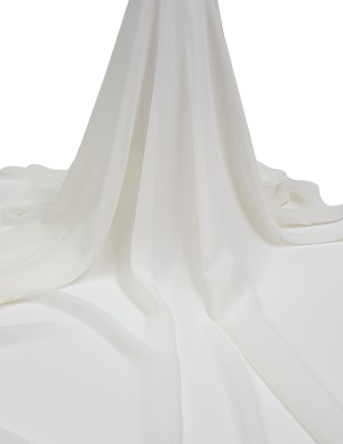  - Krep Şifon Kumaş - En 150 cm - Kırık Beyaz