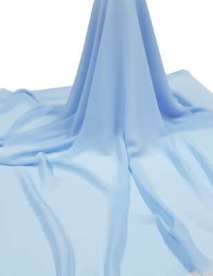 Krep Şifon Kumaş - En 150 cm - Mavi