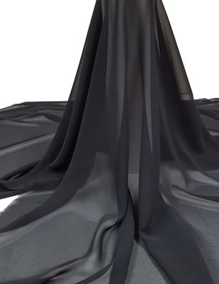 Krep Şifon Kumaş - En 150 cm - Siyah