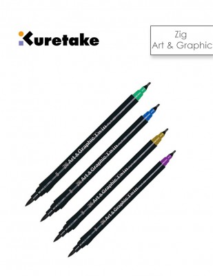 KURETAKE - Kuretake ZIG Art & Graphic Çift Uçlu Çizim ve Boyama Kalemi