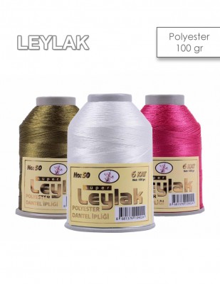 LEYLAK - Leylak Polyester Dantel İplikleri - 6 Katlı - 100 Gr - 1 Adet HEDİYE