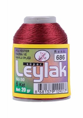 Leylak Polyester Dantel İplikleri - 6 Katlı - 20 Gr