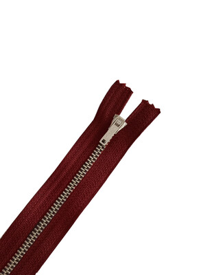  - Metal Dişli Fermuar - 18 cm - Kırmızı
