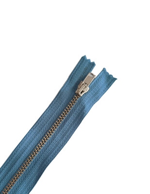  - Metal Dişli Fermuar - 18 cm - Mavi