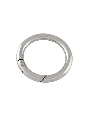 Metal Halka - Yaylı - Gümüş - Dış Çap: 3 cm