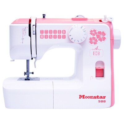 MOONSTAR - Moonstar 588 – 12 Desenli Ev Tipi Düz Dikiş Makinesi (Pembe)