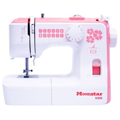 Moonstar 588 – 12 Desenli Ev Tipi Düz Dikiş Makinesi (Pembe)