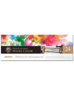 Mungyo Professional Watercolor Sulu Boya Seti - Half Size - 24 Renk