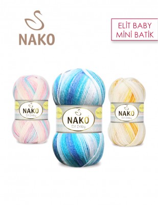 NAKO - Nako Elit Baby Mini Batik El Örgü İplikleri