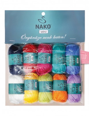 NAKO - Nako Mini El Örgü İplikleri - 10 Adet / Paket - No 7