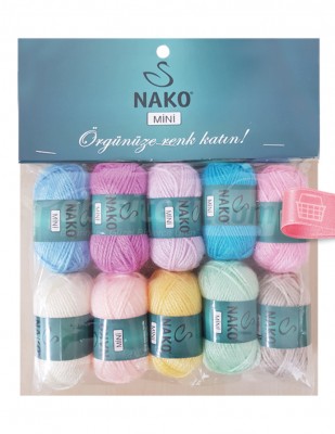 NAKO - Nako Mini El Örgü İplikleri - 10 Adet / Paket - No 9