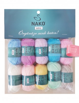 NAKO - Nako Mini Hand Knitting Yarns - 10 Adet / Paket - No 9