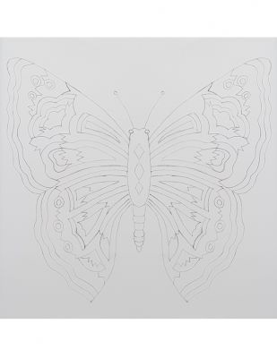 Panç Nakış Seti - 40 x 40 cm - Mavi Kelebek