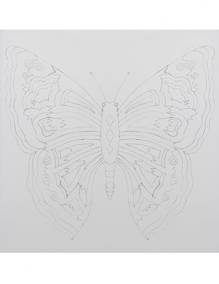 Panç Nakış Seti - 40 x 40 cm - Mavi Kelebek