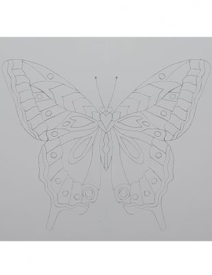 Panç Nakış Seti - 40 x 40 cm - Mor Kelebek