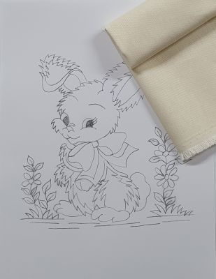 Panç Nakış Seti - 25 x 25 cm - Tavşan