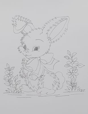 Panç Nakış Seti - 25 x 25 cm - Tavşan