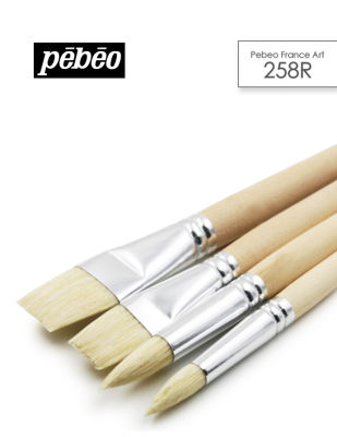 Pebeo 258R Seri Fırçalar - Doğal Beyaz Kıl - Naturel Uzun Sap