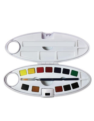 Pebeo Aquarelle Fine Oval Palet Sulu Boya Seti - 12 Renk