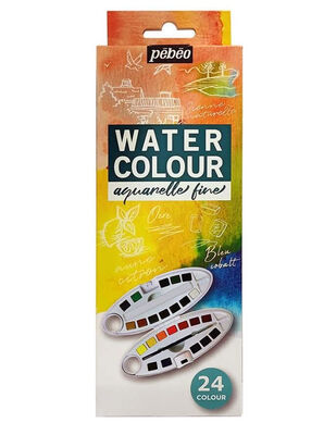 Pebeo Aquarelle Fine Oval Palet Sulu Boya Seti - 24 Renk