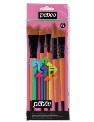 PEBEO - Pebeo Çok Amaçlı Fırça Seti - 5li Fırça - Set 19