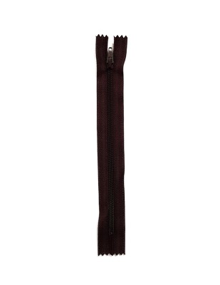  - Plastik Dişli Düz Fermuar - 18 cm - Bordo