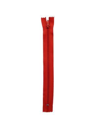 Plastik Dişli Düz Fermuar - 18 cm - Kırmızı