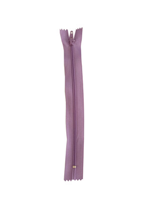  - Plastik Dişli Düz Fermuar - 18 cm - Lila