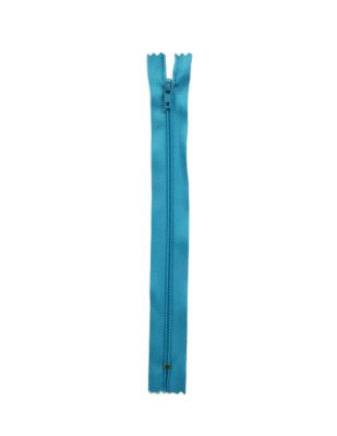 Plastik Dişli Düz Fermuar - 18 cm - Mavi