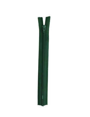  - Plastik Dişli Düz Fermuar - 18 cm - Orman Yeşili