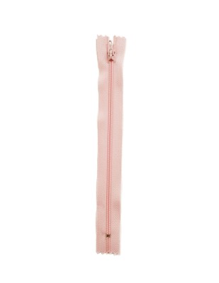  - Plastik Dişli Düz Fermuar - 18 cm - Pembe