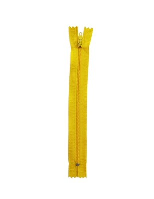  - Plastik Dişli Düz Fermuar - 18 cm - Sarı