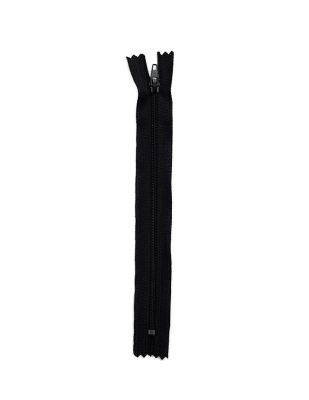 Plastik Dişli Düz Fermuar - 18 cm - Siyah
