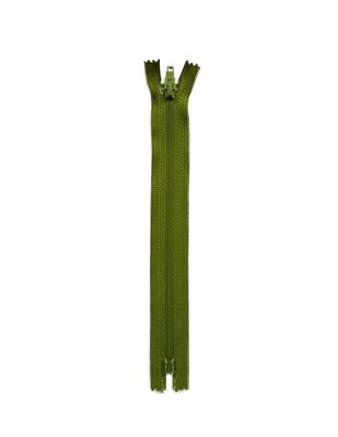Plastik Dişli Düz Fermuar - 18 cm - Yağ Yeşil