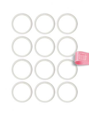 Plastik Halka - Beyaz - Çap : 2 cm - 12 Adet - No:2