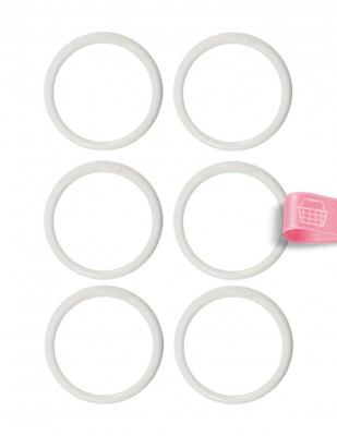  - Plastik Halka - Beyaz - Çap : 6 cm - 6 Adet - No:5