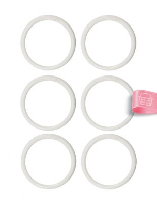 Plastik Halka - Beyaz - Çap : 6 cm - 6 Adet - No:5