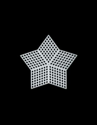 Plastik Kanvas - Yıldız - 7,5 x 7,5 cm