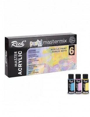 RICH - Rich Mastermix Akrilik Boya Seti, Pastel Renkler - 6lı - 60 cc