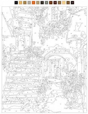  - Sayılarla Tuval Boyama Seti - 40 x 50 cm - Eski Ev (1)